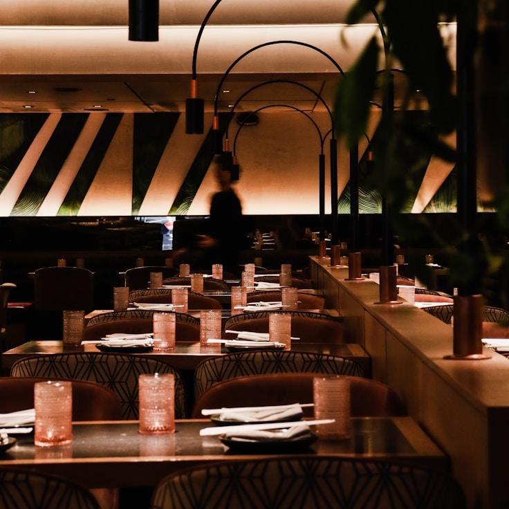 Restaurant interior with private family seating